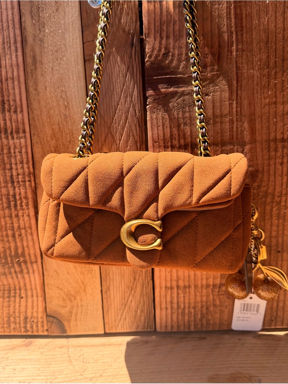 Coach Tabby Shoulder Bag 20 Quilted Suede 🤎✨💛